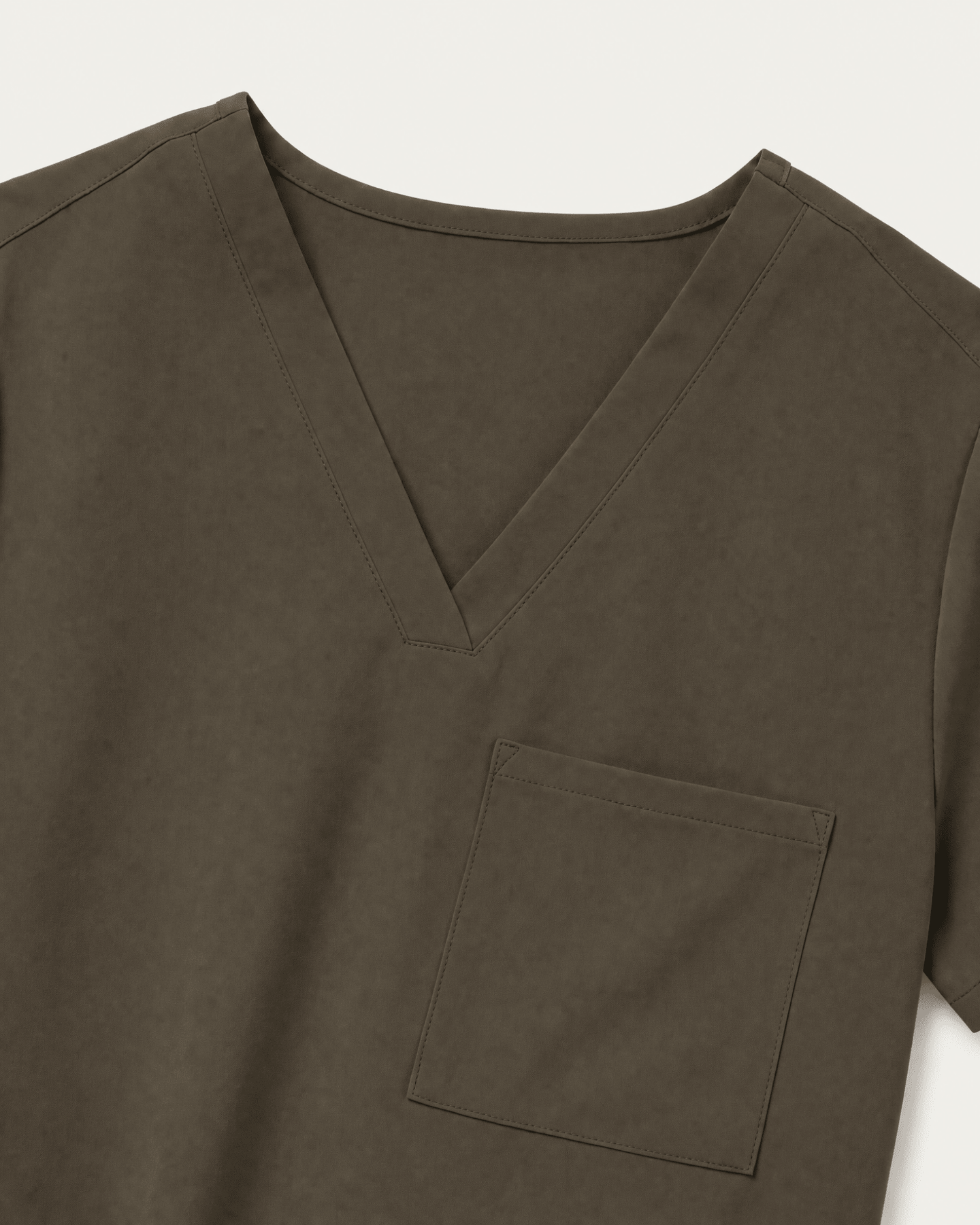 Women's Slim One-Pocket V-neck Top Olive - Scrubloop