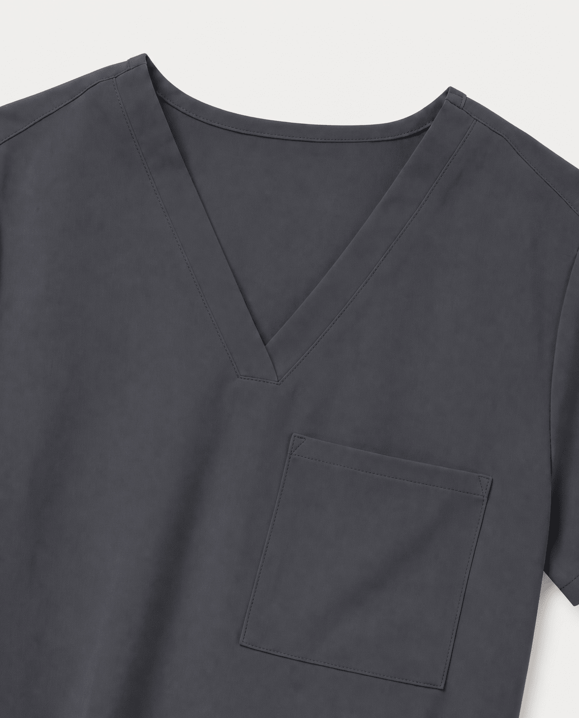 Women's Slim One-Pocket V-neck Top Pewter - Scrubloop