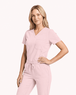 Women's Slim One-Pocket V-neck Top Rose Quartz - Scrubloop