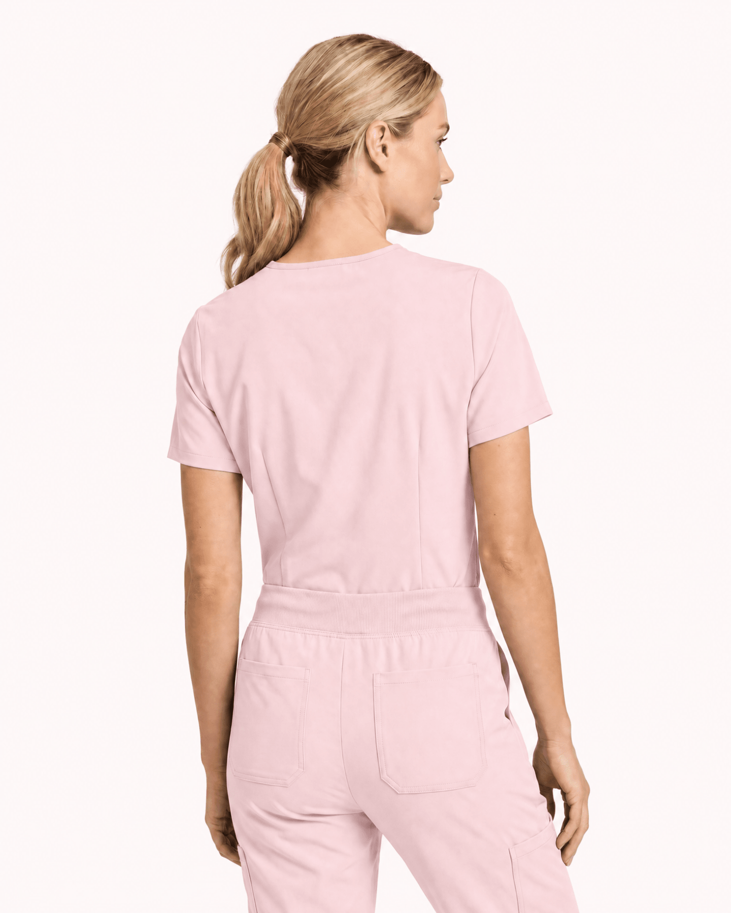 Women's Slim One-Pocket V-neck Top Rose Quartz - Scrubloop