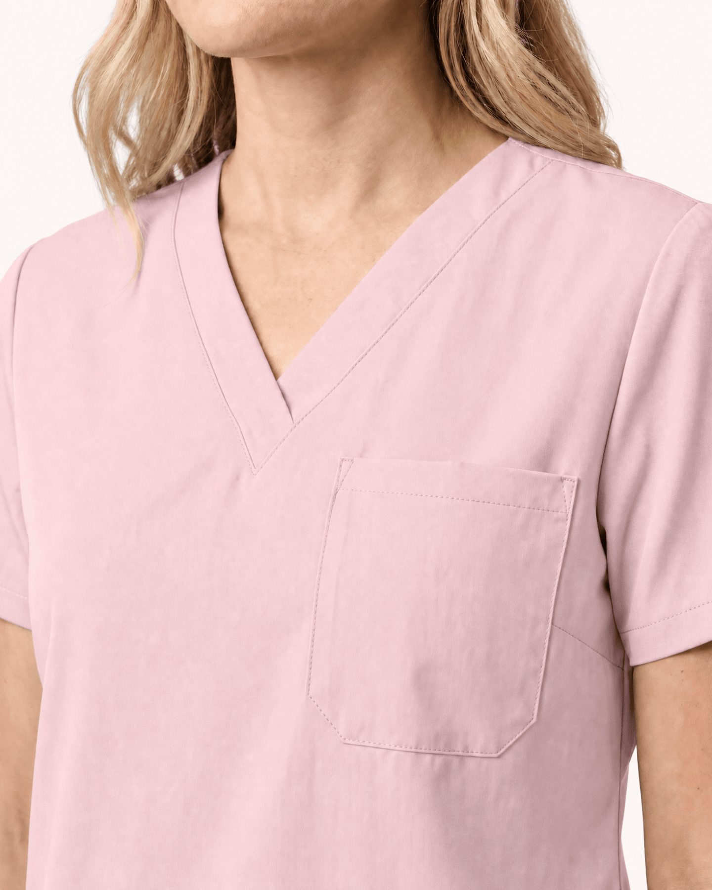 Women's Slim One-Pocket V-neck Top Rose Quartz - Scrubloop