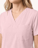 Women's Slim One-Pocket V-neck Top Rose Quartz - Scrubloop