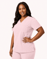 Women's Slim One-Pocket V-neck Top Rose Quartz - Scrubloop