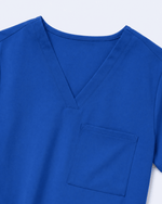 Women's Slim One-Pocket V-neck Top Royal Blue - Scrubloop