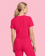 Women's Slim One-Pocket V-neck Top Sangria - Scrubloop