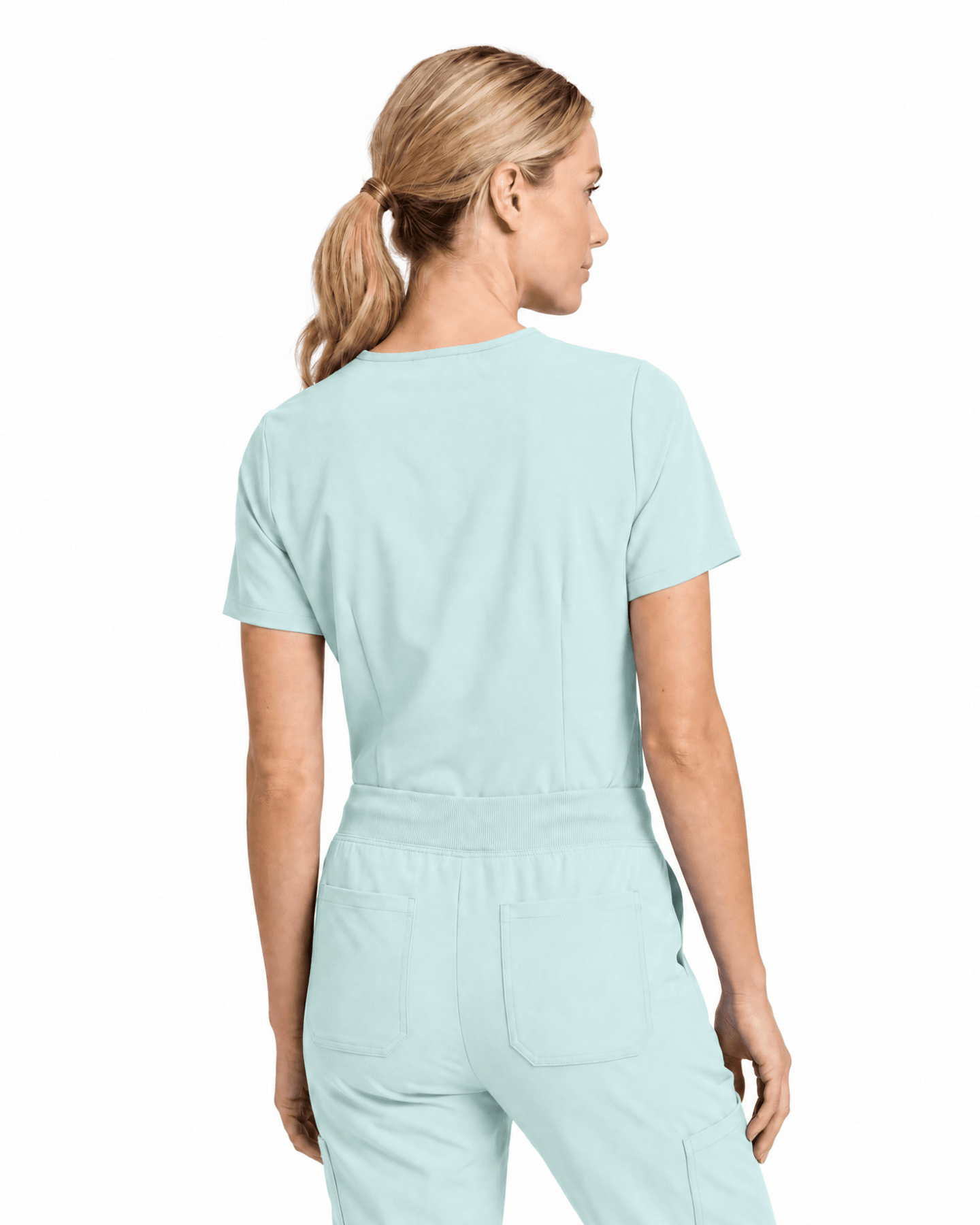 Women's Slim One-Pocket V-neck Top Sky Blue - Scrubloop