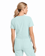 Women's Slim One-Pocket V-neck Top Sky Blue - Scrubloop