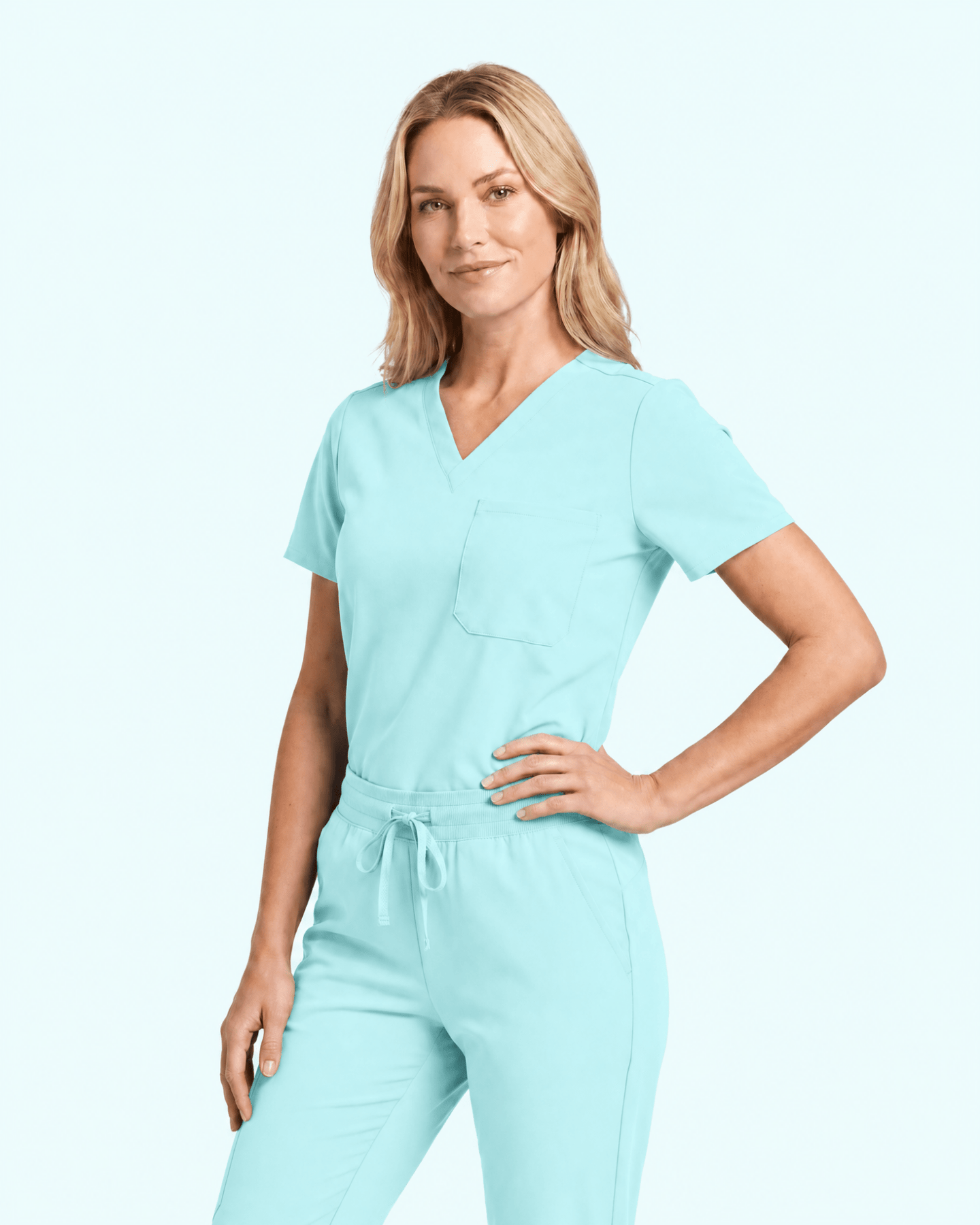 Women's Slim One-Pocket V-neck Top Surf - Scrubloop