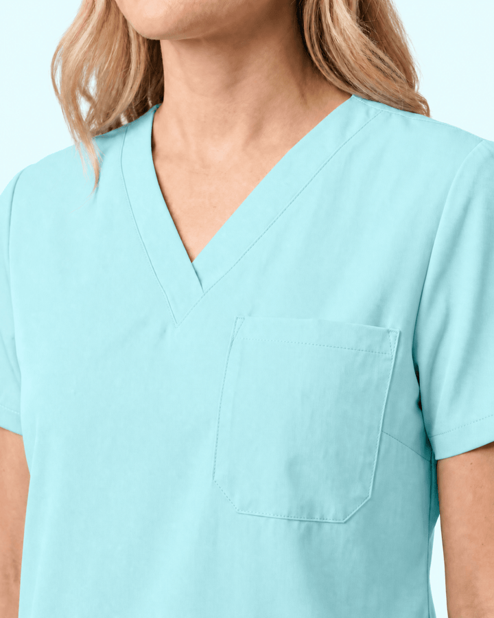 Women's Slim One-Pocket V-neck Top Surf