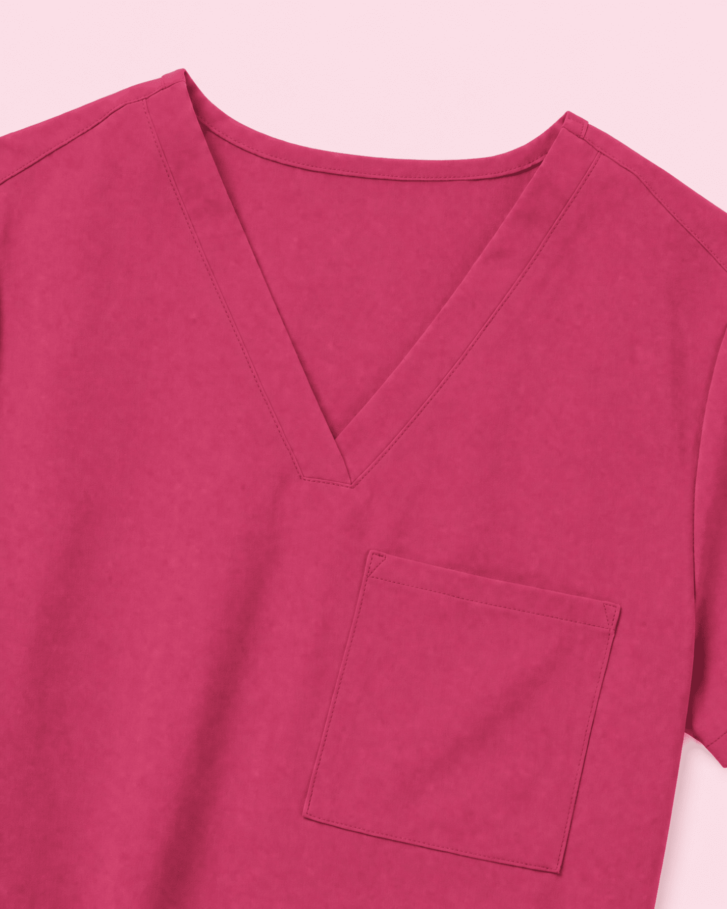 Women's Slim One-Pocket V-neck Top Wild Berry - Scrubloop