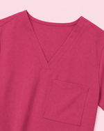 Women's Slim One-Pocket V-neck Top Wild Berry - Scrubloop