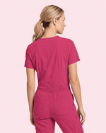 Women's Slim One-Pocket V-neck Top Wild Berry - Scrubloop