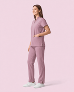 Women's Stand Collar Notch Neck Top Blossom - Scrubloop