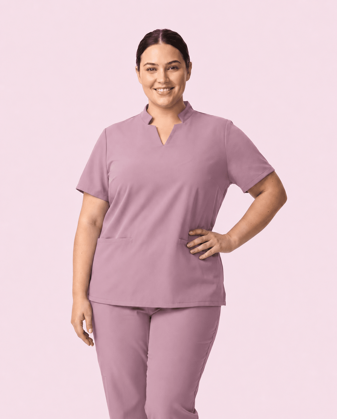 Women's Stand Collar Notch Neck Top Blossom - Scrubloop