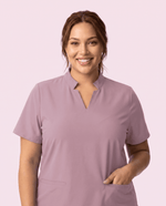 Women's Stand Collar Notch Neck Top Blossom - Scrubloop
