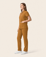 Women's Stand Collar Notch Neck Top Cider - Scrubloop