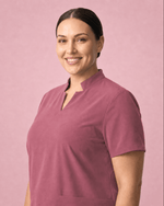 Women's Stand Collar Notch Neck Top Mauve - Scrubloop