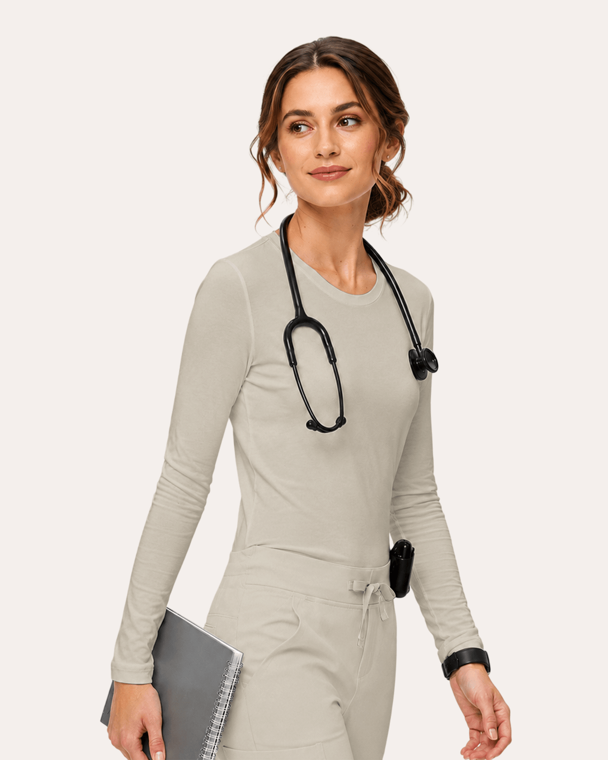 Women's Supersoft Long-Sleeve Underscrub Birch - Scrubloop