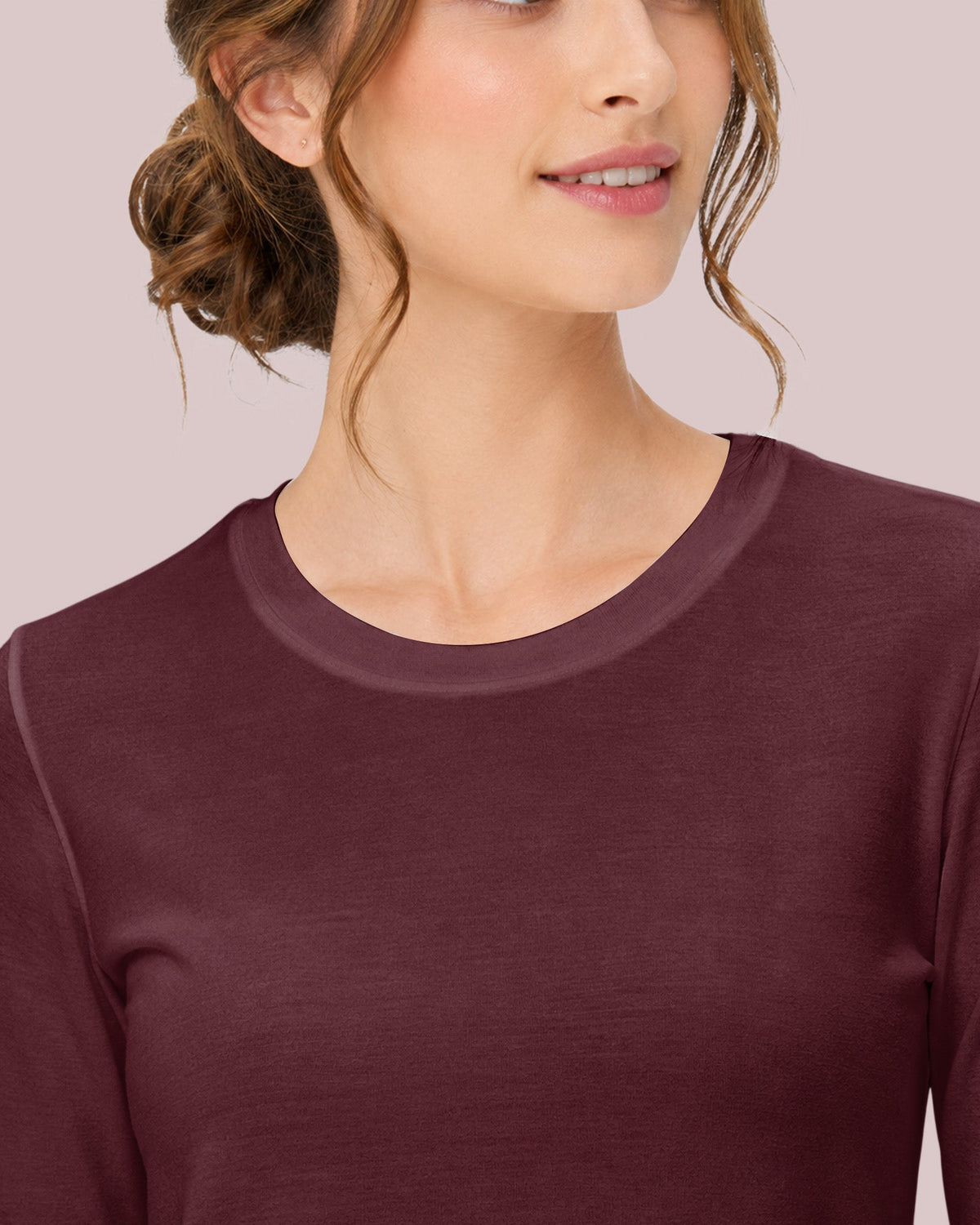 Women's Supersoft Long-Sleeve Underscrub Burgundy - Scrubloop
