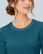 Women's Supersoft Long-Sleeve Underscrub Caribbean Blue - Scrubloop