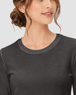 Women's Supersoft Long-Sleeve Underscrub Charcoal - Scrubloop