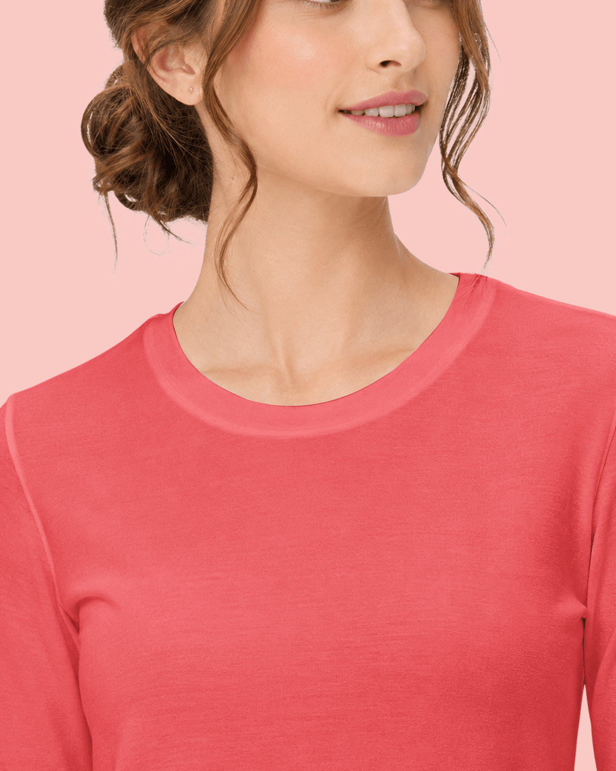 Women's Supersoft Long-Sleeve Underscrub Coral - Scrubloop