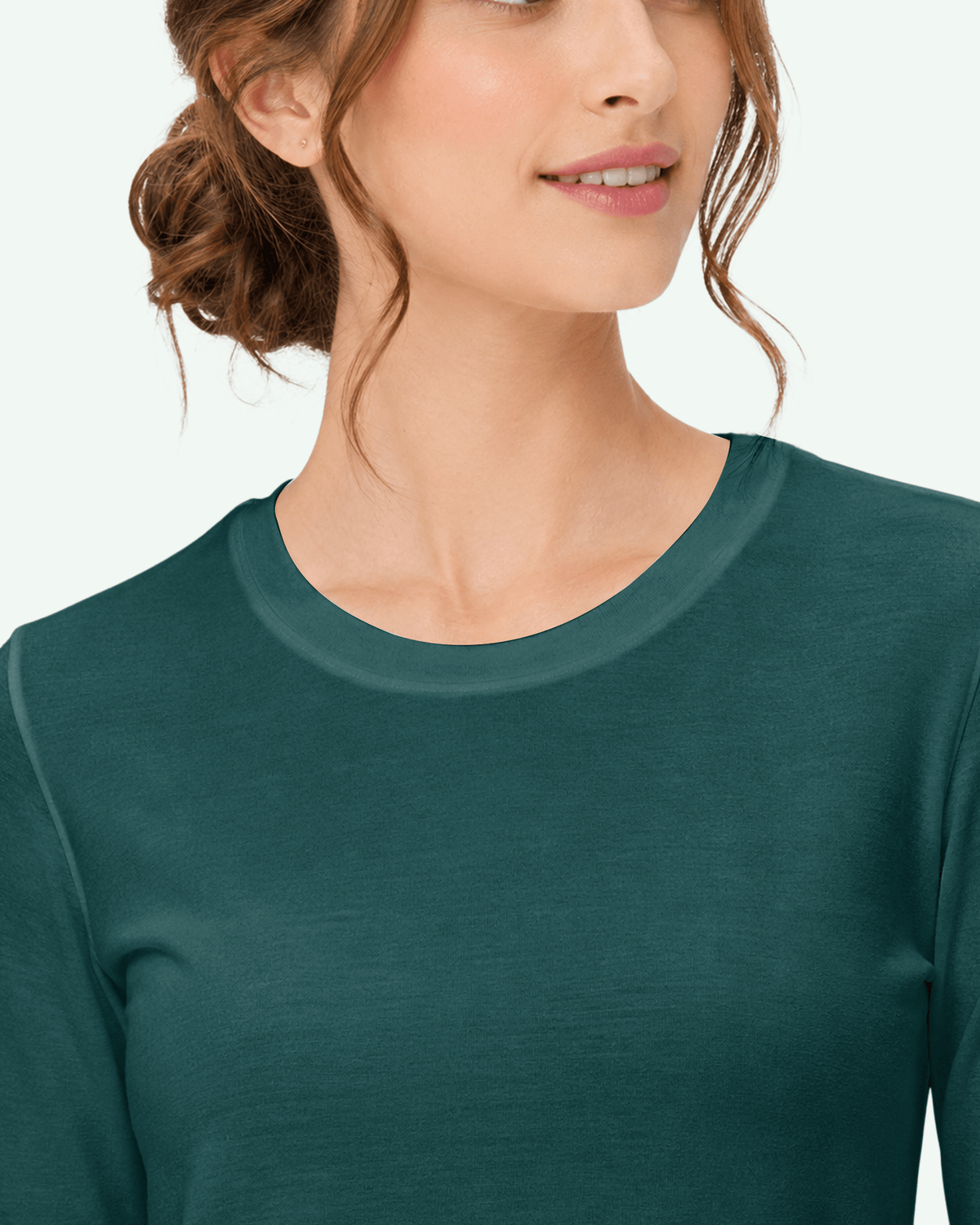 Women's Supersoft Long-Sleeve Underscrub Midnight Green - Scrubloop