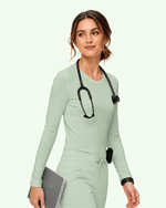 Women's Supersoft Long-Sleeve Underscrub Mint - Scrubloop