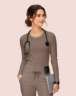 Women's Supersoft Long-Sleeve Underscrub Mocha - Scrubloop