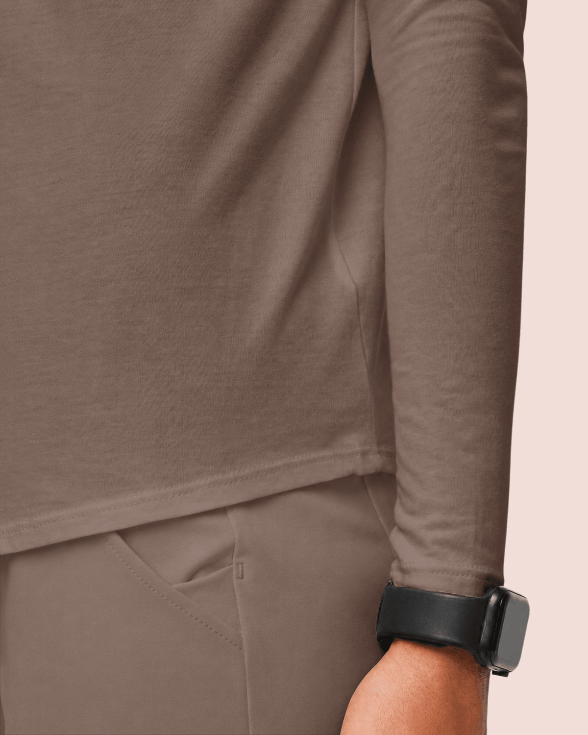 Women's Supersoft Long-Sleeve Underscrub Mocha - Scrubloop