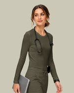 Women's Supersoft Long-Sleeve Underscrub Olive - Scrubloop