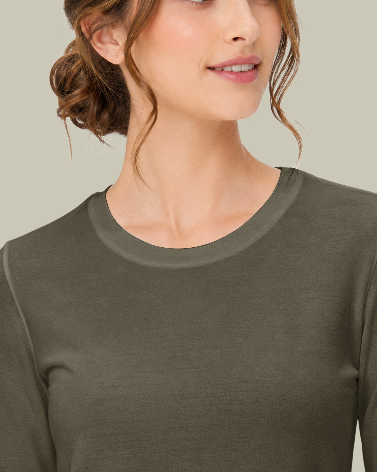 Women's Supersoft Long-Sleeve Underscrub Olive - Scrubloop