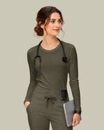 Women's Supersoft Long-Sleeve Underscrub Olive - Scrubloop