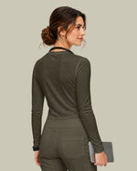 Women's Supersoft Long-Sleeve Underscrub Olive - Scrubloop