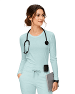 Women's Supersoft Long-Sleeve Underscrub Sky Blue - Scrubloop