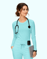 Women's Supersoft Long-Sleeve Underscrub Surf - Scrubloop