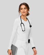 Women's Supersoft Long-Sleeve Underscrub White - Scrubloop