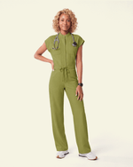 Women's Wide Leg Jumpsuit Avocado - Scrubloop