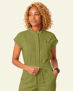 Women's Wide Leg Jumpsuit Avocado - Scrubloop