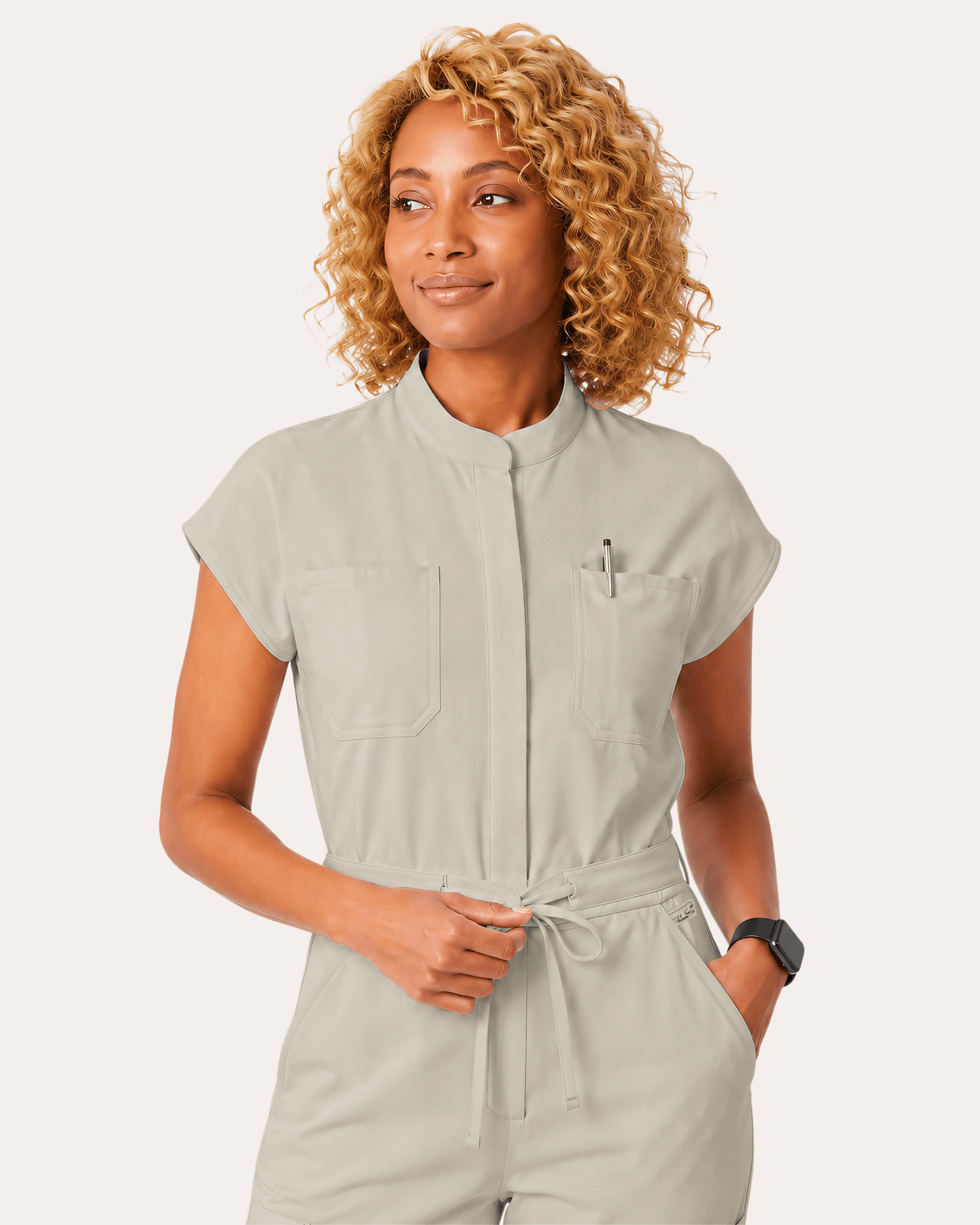 Women's Wide Leg Jumpsuit Birch - Scrubloop