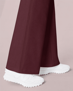 Women's Wide Leg Jumpsuit Burgundy - Scrubloop