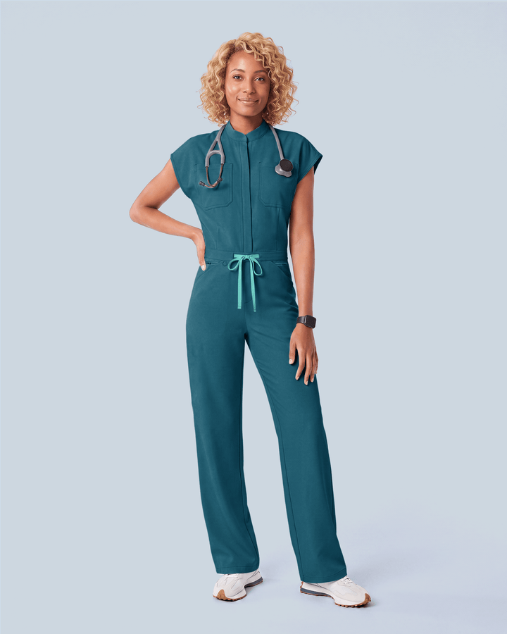 Women's Wide Leg Jumpsuit Caribbean Blue