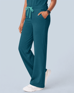 Women's Wide Leg Jumpsuit Caribbean Blue - Scrubloop