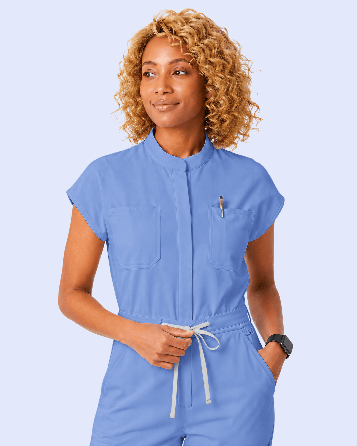 Women's Wide Leg Jumpsuit Ceil Blue - Scrubloop