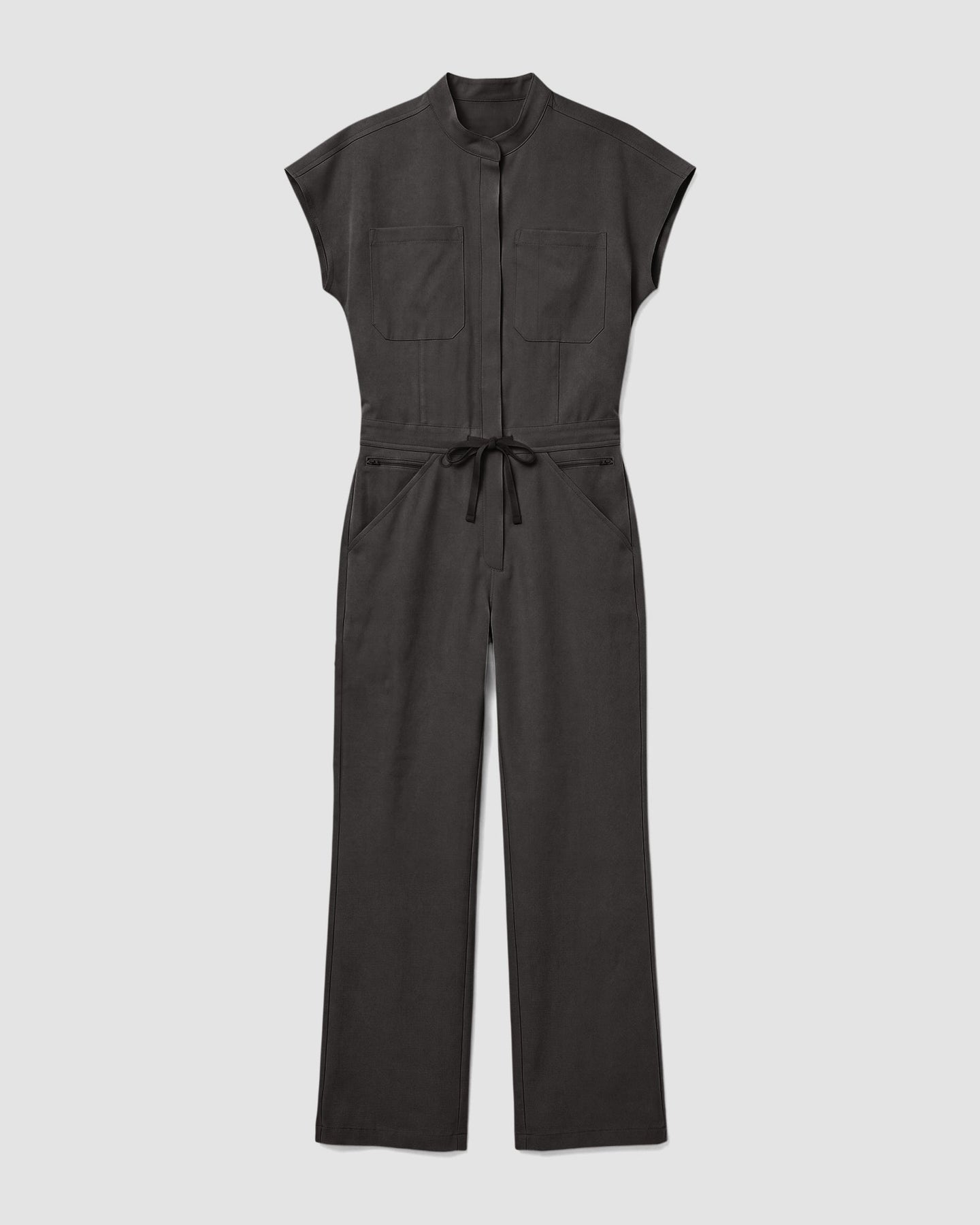 Women's Wide Leg Jumpsuit Charcoal - Scrubloop