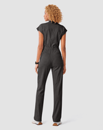 Women's Wide Leg Jumpsuit Charcoal - Scrubloop