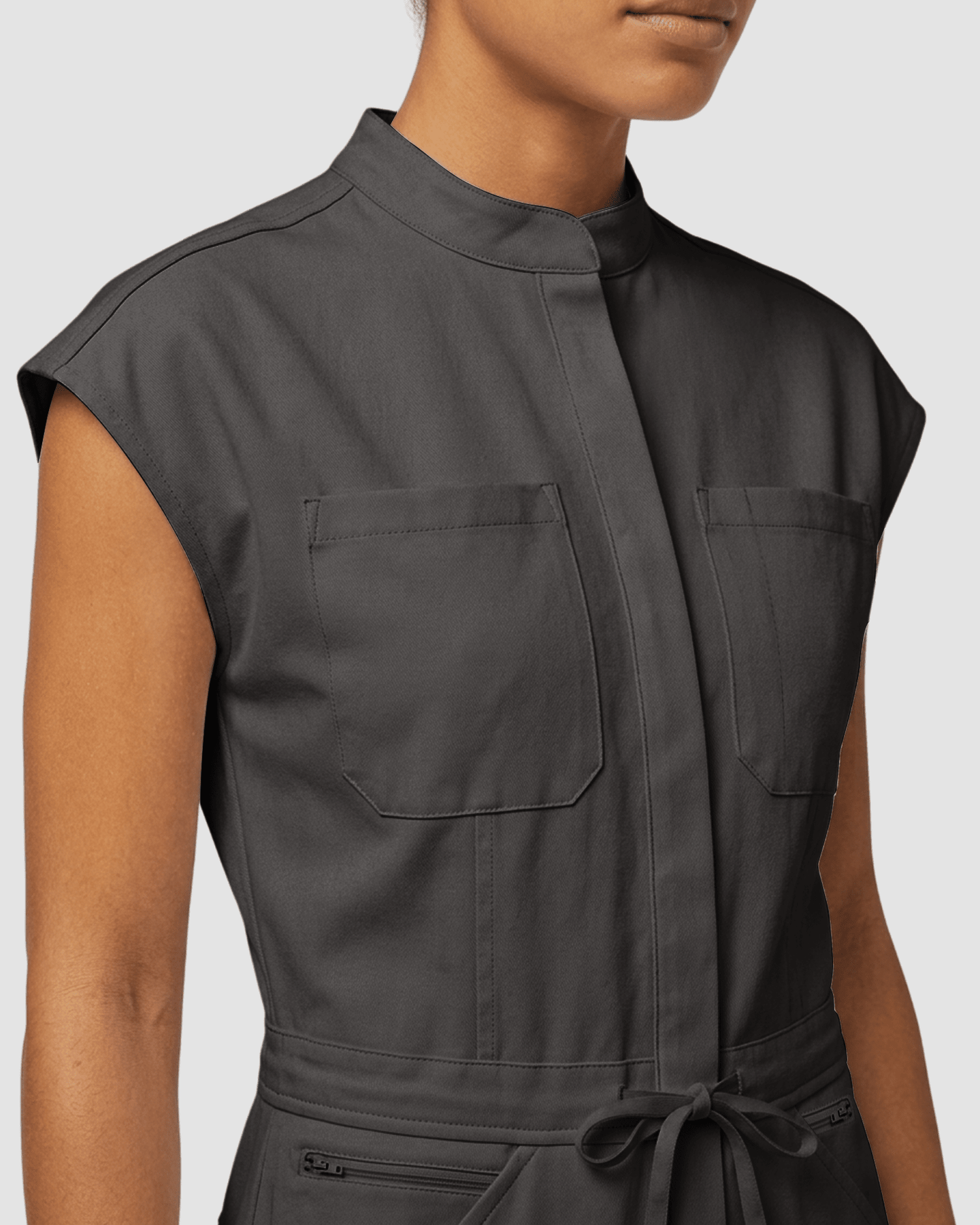 Women's Wide Leg Jumpsuit Charcoal - Scrubloop