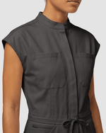 Women's Wide Leg Jumpsuit Charcoal - Scrubloop