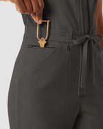 Women's Wide Leg Jumpsuit Charcoal - Scrubloop