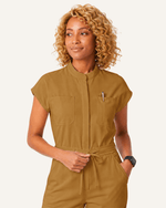 Women's Wide Leg Jumpsuit Cider - Scrubloop